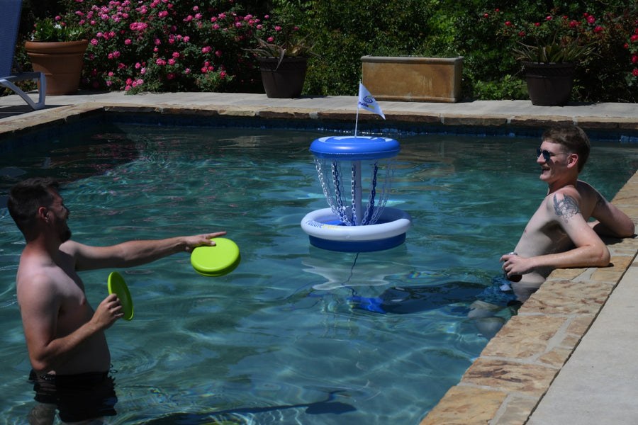 Friends playing PuddlePutt together in the water