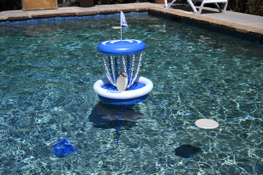 PuddlePutt floating basket being set up on the water