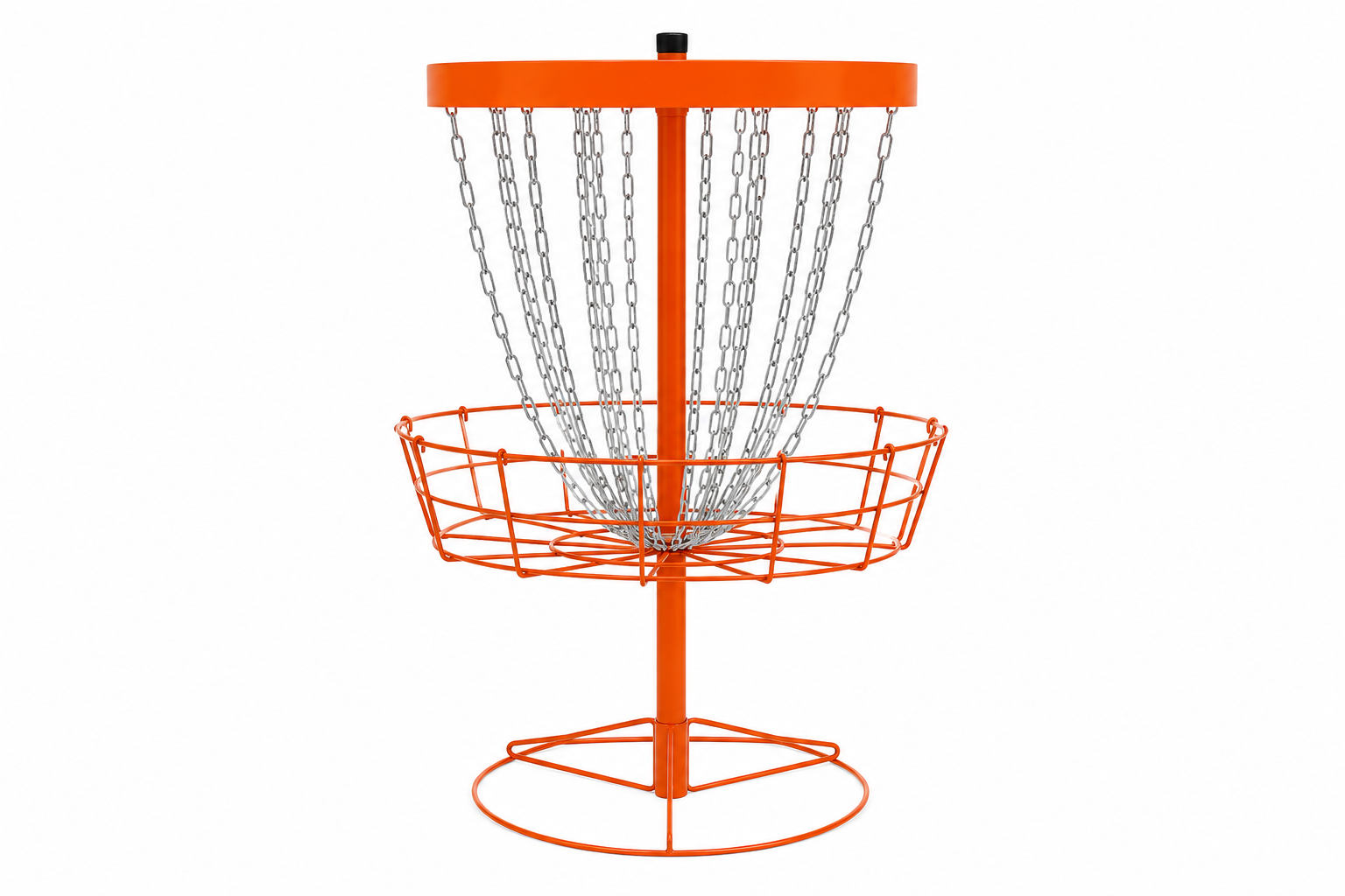 Traditional disc golf basket